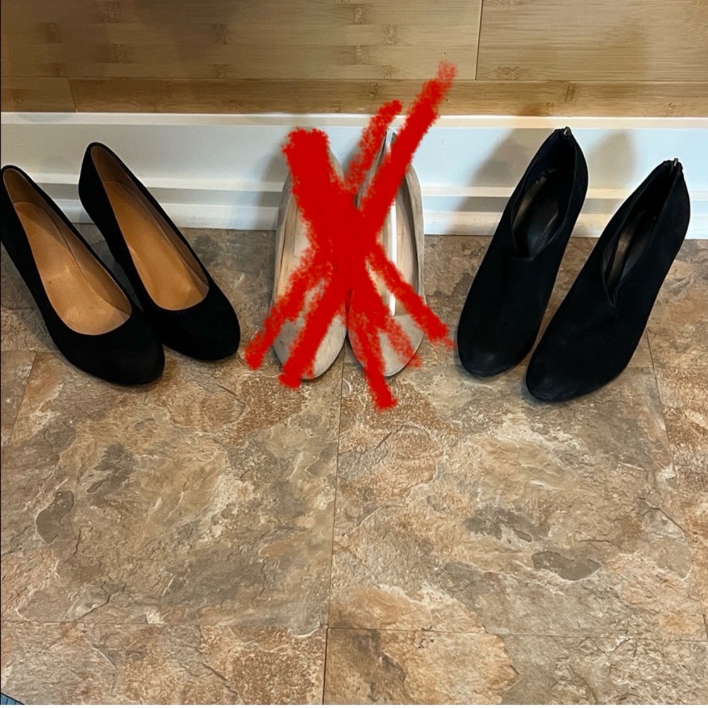JCREW Black Suede wedges/booties